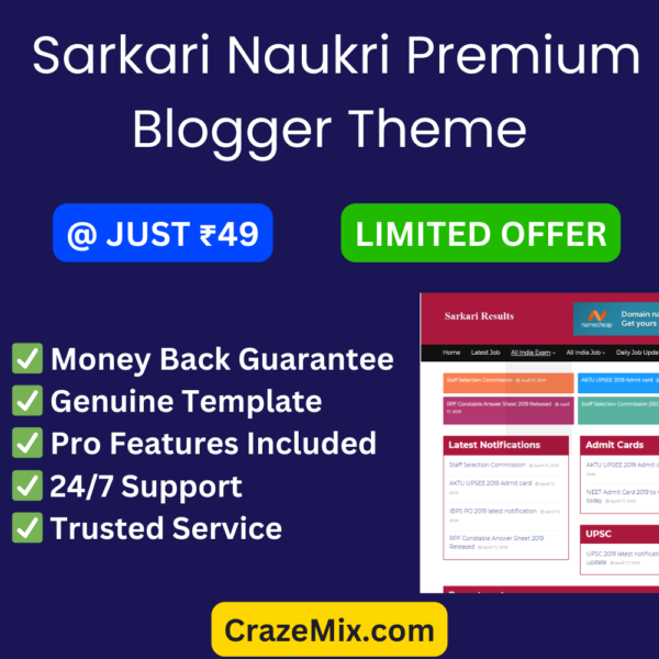 Sarkari Naukri Theme for Bloggers Theme for News